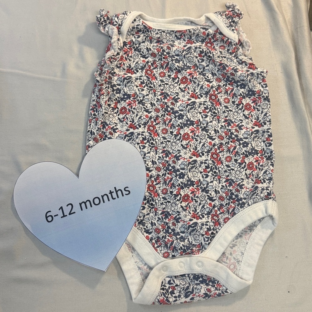 GAP - Floral Baby Short Sleeve Onesie Top